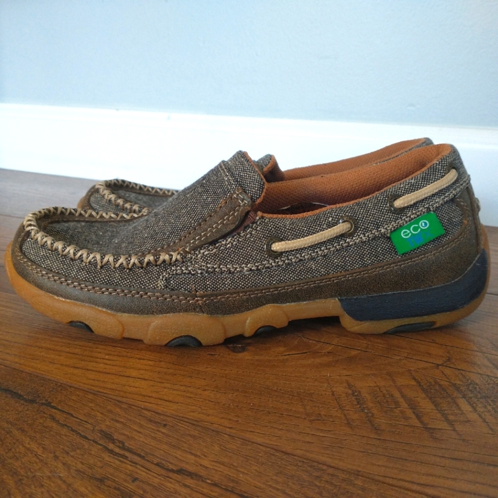 TWISTED X - WOMENS CASUAL DRIVING MOCS BOAT SLIP ON 5.5